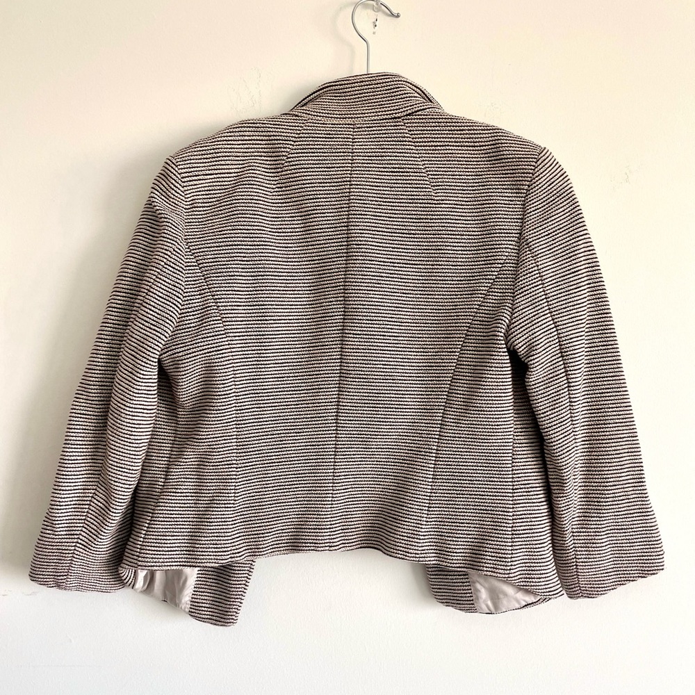 Cream Open Front Tweed Blazer - Picture 3 of 5